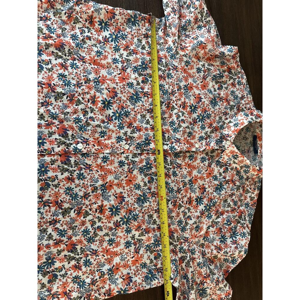 Saint James Top Shirt Womens M/L Floral Button Front Cotton Blousev - Picture 10 of 12